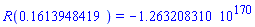 R(.1613948419) = -0.1263208310e171