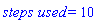`steps used` = 10