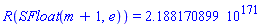 R(SFloat(m+1, e)) = 0.2188170899e172