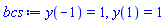 y(-1) = 1, y(1) = 1