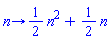 proc (n) options operator, arrow; (1/2)*n^2+(1/2)*n end proc