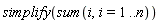 simplify(sum(i, i = 1 .. n))
