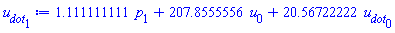 1.111111111*p[1]+207.8555556*u[0]+20.56722222*u__dot[0]