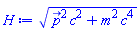 (Physics:-`^`(p_, 2)*c^2+m^2*c^4)^(1/2)