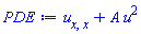 diff(diff(u(x), x), x)+A*u(x)^2