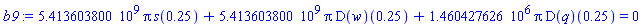 5413603800.*Pi*s(.25)+5413603800.*Pi*(D(w))(.25)+1460427.626*Pi*(D(q))(.25) = 0