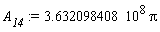 A__14 := 3.632098408*10^8*Pi