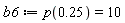 b6 := p(.25) = 10