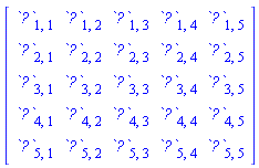 array( 1 .. 5, 1 .. 5, [ ] )