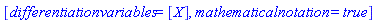 [differentiationvariables = [X], mathematicalnotation = true]