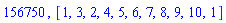 156750, [1, 3, 2, 4, 5, 6, 7, 8, 9, 10, 1]