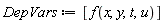 DepVars := [f(x, y, t, u)]