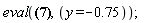 eval(.3140000000*sin(.1570000000*x)*(.1570000000*c__1*sinh(.1570000000*y)+.1570000000*c__2*cosh(.1570000000*y)+c__3*cosh(.1570000000*y)+.1570000000*c__3*y*sinh(.1570000000*y)+c__4*sinh(.1570000000*y)+.1570000000*c__4*y*cosh(.1570000000*y)), y = -.75);