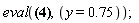 eval(-1-0.4929800000e-1*cos(.1570000000*x)*(c__1*cosh(.1570000000*y)+c__2*sinh(.1570000000*y)+c__3*y*cosh(.1570000000*y)+c__4*y*sinh(.1570000000*y)) = piecewise(abs(x) < 5, -1, 0), y = .75);