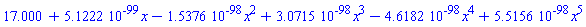 17.000+0.51222e-98*x-0.15376e-97*x^2+0.30715e-97*x^3-0.46182e-97*x^4+0.55156e-97*x^5