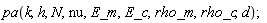 pa(k, h, N, nu, E_m, E_c, rho_m, rho_c, d)