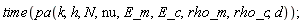 time(pa(k, h, N, nu, E_m, E_c, rho_m, rho_c, d))