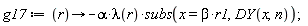 g17 := proc (r) options operator, arrow; -alpha*lambda(r)*subs(x = beta*r1, DY(x, n)) end proc;