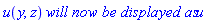u(y, z)*`will now be displayed as`*u