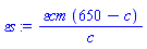 `&varepsilon;cm`*(650-c)/c