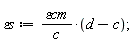 `&varepsilon;s` := `&varepsilon;cm`*(d-c)/c;