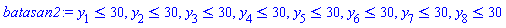 y[1] <= 30, y[2] <= 30, y[3] <= 30, y[4] <= 30, y[5] <= 30, y[6] <= 30, y[7] <= 30, y[8] <= 30