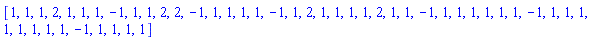 [1, 1, 1, 2, 1, 1, 1, -1, 1, 1, 2, 2, -1, 1, 1, 1, 1, -1, 1, 2, 1, 1, 1, 1, 2, 1, 1, -1, 1, 1, 1, 1, 1, 1, -1, 1, 1, 1, 1, 1, 1, 1, 1, -1, 1, 1, 1, 1]