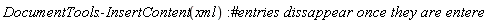 DocumentTools:-InsertContent(xml)