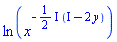 ln(x^(-((1/2)*I)*(I-2*y)))
