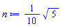 (1/10)*5^(1/2)