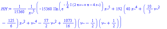(1/15360)*(-(15360*I)*ln(exp(-((1/4)*I)*(2*Pi*v+Pi-4*x)))*x^5+192*(40*x^4+((10/3)*v^2-125/6)*x^2+v^4-(57/2)*v^2+1073/16)*(v-1/2)*(v+1/2))/x^5