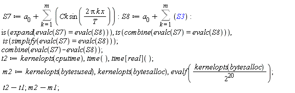 S7 := a[0]+Sum(Ck*sin(2*Pi*k*x/T), k = 1 .. m):