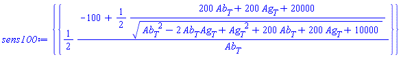 {{(1/2)*(-100+(1/2)*(200*Ab__T+200*Ag__T+20000)/(Ab__T^2-2*Ab__T*Ag__T+Ag__T^2+200*Ab__T+200*Ag__T+10000)^(1/2))/Ab__T}}