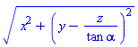 (x^2+(y-z/(tan*alpha))^2)^(1/2)