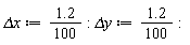 `&Delta;x` := 1.2*(1/100):