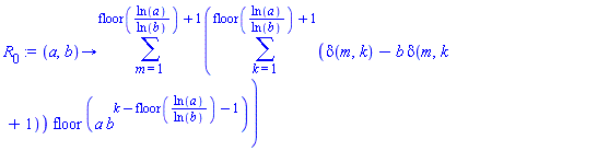 proc (a, b) options operator, arrow; sum(sum((delta(m, k)-b*delta(m, k+1))*floor(a*b^(k-floor(ln(a)/ln(b))-1)), k = 1 .. floor(ln(a)/ln(b))+1), m = 1 .. floor(ln(a)/ln(b))+1) end proc