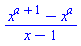 (x^(a+1)-x^a)/(x-1)