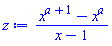 (x^(a+1)-x^a)/(x-1)