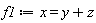 f1 := x = y+z
