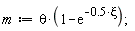 m := theta*(1-exp(-.5*xi))