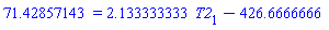 71.42857143 = 2.133333333*T2[1]-426.6666666