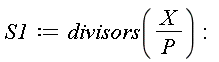 S1 := divisors(X/P):