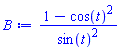 (1-cos(t)^2)/sin(t)^2