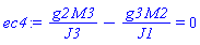 g2*M3/J3-g3*M2/J1 = 0