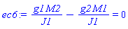 g1*M2/J1-g2*M1/J1 = 0