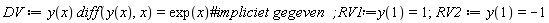 DV := y(x)*(diff(y(x), x)) = exp(x)
