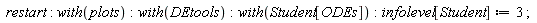 " restart: with(plots):with(DEtools):with(Student[ODEs]):infolevel[Student]:=3 ;"