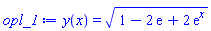 y(x) = (1-2*exp(1)+2*exp(x))^(1/2)