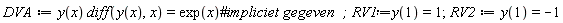 DVA := y(x)*(diff(y(x), x)) = exp(x)