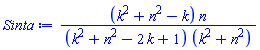 (k^2+n^2-k)*n/((k^2+n^2-2*k+1)*(k^2+n^2))
